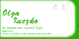 olga kuczko business card